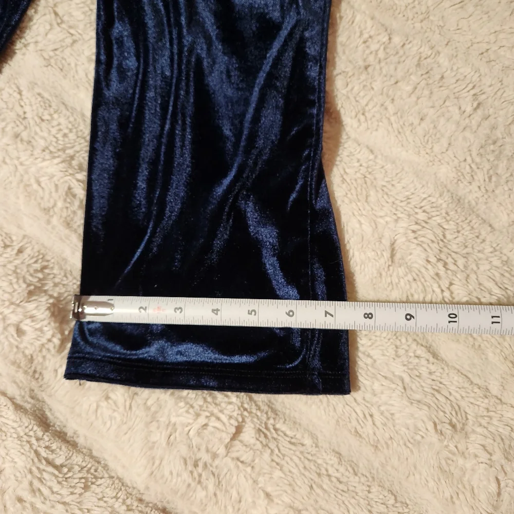 Old Navy Little Girls Sz XS/5 Romper Jumpsuit Navy Blue Velvet Velour Wide Leg